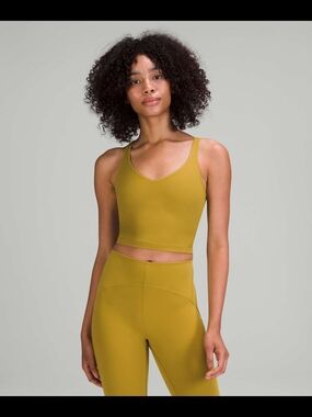 lululemon athletica Women's Mustard Yellow Longline Sports Bra